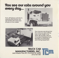 Old Truck Cab advertisement describing how there's a good chance the cab you see on a truck is made by TCM